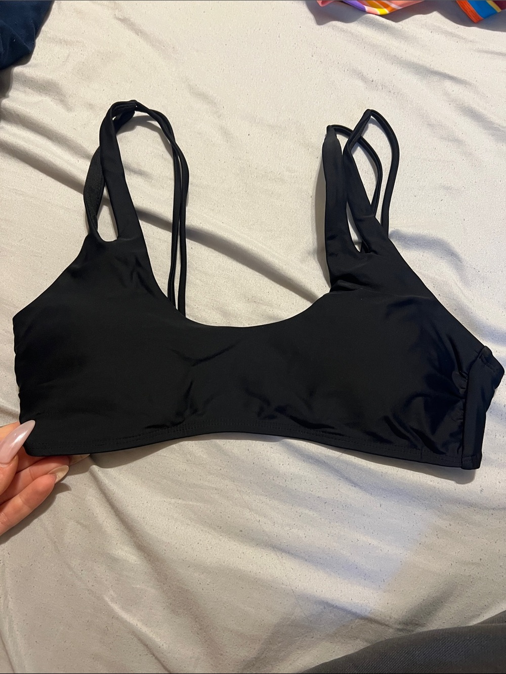 No Boundaries Black Strappy Bikini Top - Women Swim